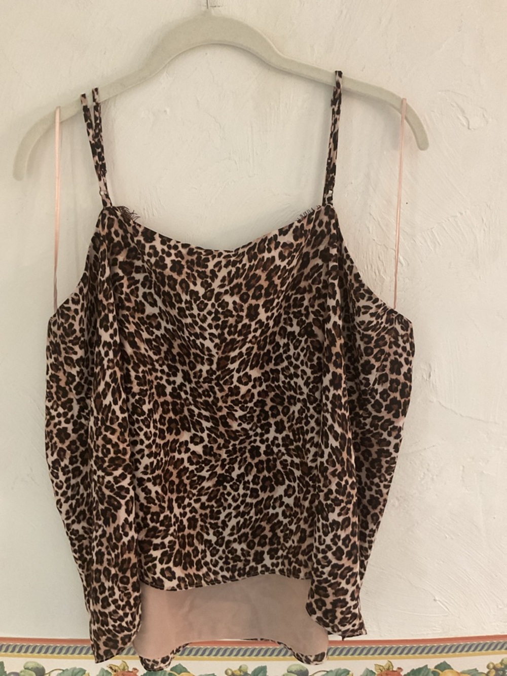 Melrose and Market Leopard Print Lace Trim Cami Size XXL Brown/Tan/Black - Picture 3 of 8